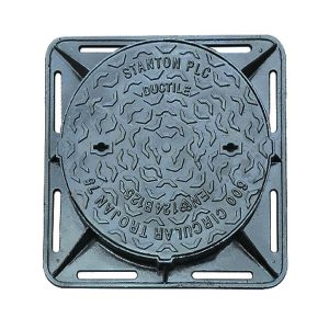 square frame to round manhole cove